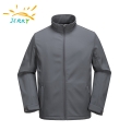 Diseño básico de color gris hombres softshell chaqueta en el tamaño más
